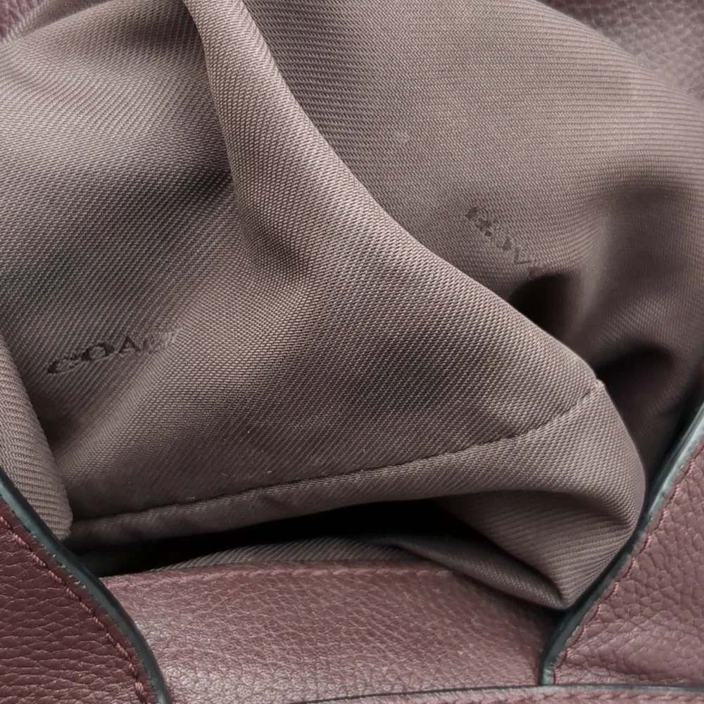 Coach Deep Burgundy Edie Leather Bag